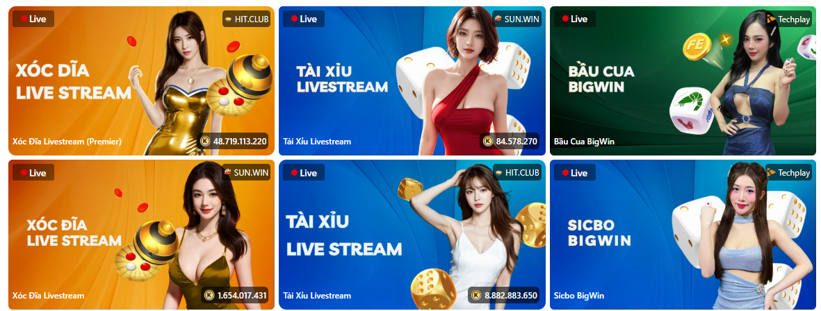 Sảnh chơi xóc đĩa hấp dẫn tại Max79